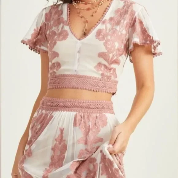 Altar'd State Arissa Ash Pink 2 Piece Set Size Large - Picture 2 of 8